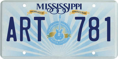 MS license plate ART781