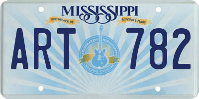 MS license plate ART782