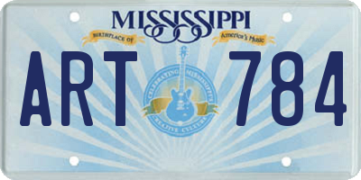 MS license plate ART784