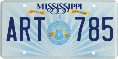 MS license plate ART785