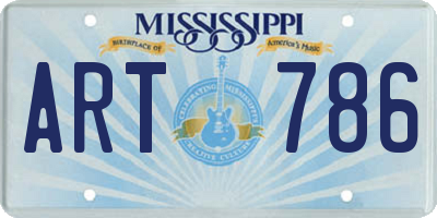 MS license plate ART786