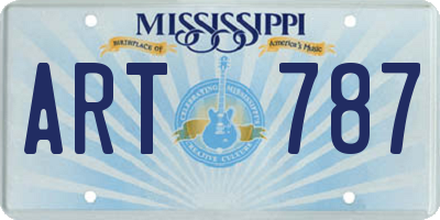 MS license plate ART787
