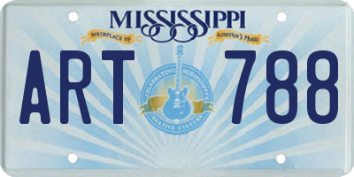MS license plate ART788