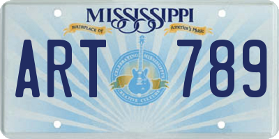 MS license plate ART789