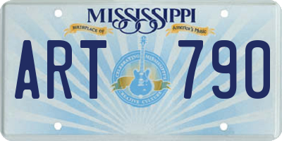 MS license plate ART790