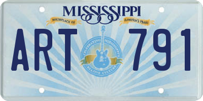 MS license plate ART791