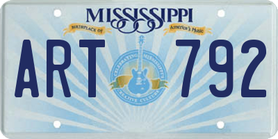 MS license plate ART792