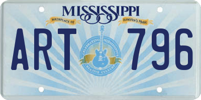 MS license plate ART796
