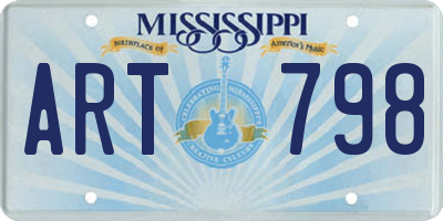 MS license plate ART798