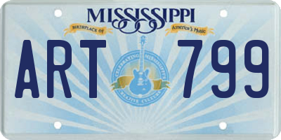 MS license plate ART799