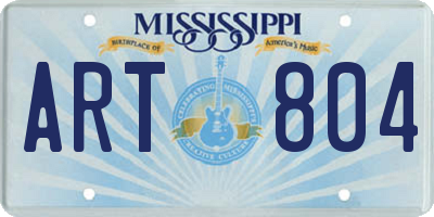 MS license plate ART804