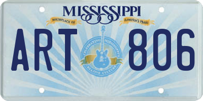 MS license plate ART806