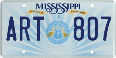 MS license plate ART807