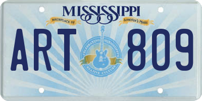 MS license plate ART809