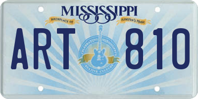 MS license plate ART810