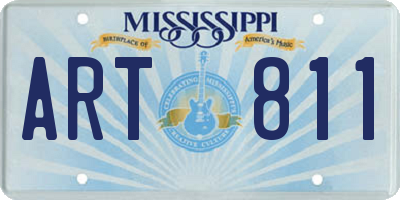 MS license plate ART811