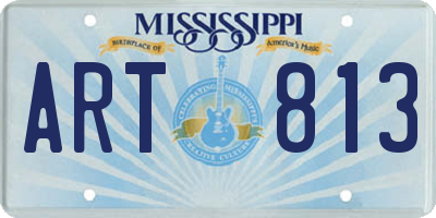 MS license plate ART813