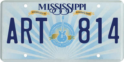 MS license plate ART814