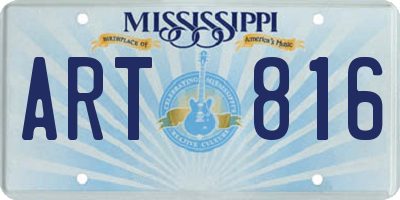 MS license plate ART816