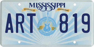 MS license plate ART819