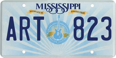 MS license plate ART823