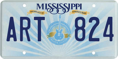 MS license plate ART824
