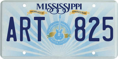 MS license plate ART825