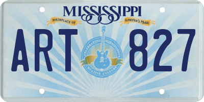 MS license plate ART827