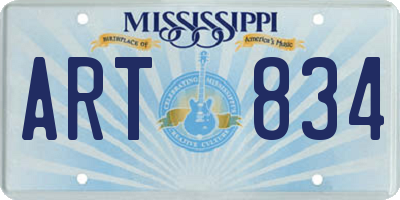 MS license plate ART834