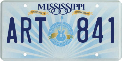 MS license plate ART841