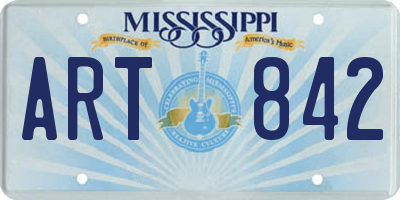 MS license plate ART842
