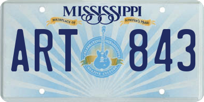MS license plate ART843