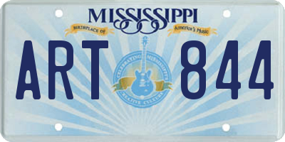 MS license plate ART844
