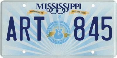 MS license plate ART845