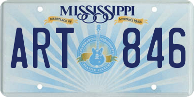 MS license plate ART846