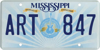 MS license plate ART847