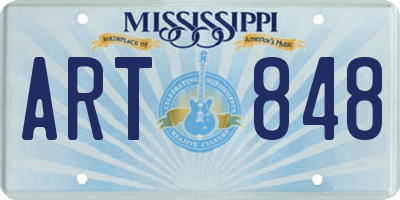 MS license plate ART848