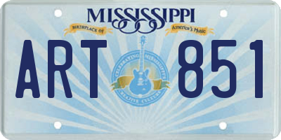 MS license plate ART851