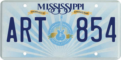 MS license plate ART854