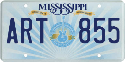 MS license plate ART855