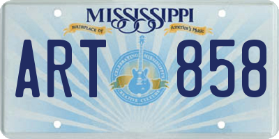 MS license plate ART858