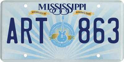 MS license plate ART863