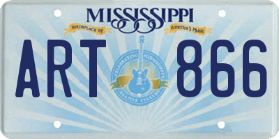 MS license plate ART866