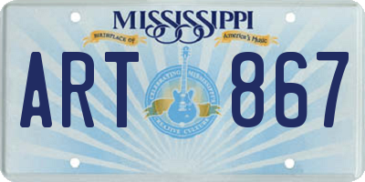 MS license plate ART867