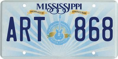 MS license plate ART868