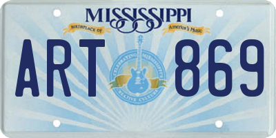 MS license plate ART869