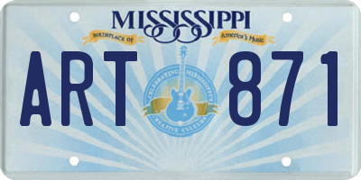 MS license plate ART871