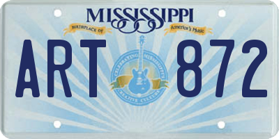 MS license plate ART872