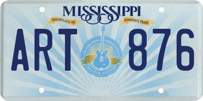 MS license plate ART876