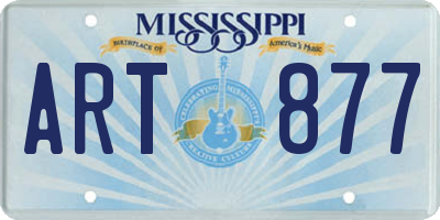 MS license plate ART877
